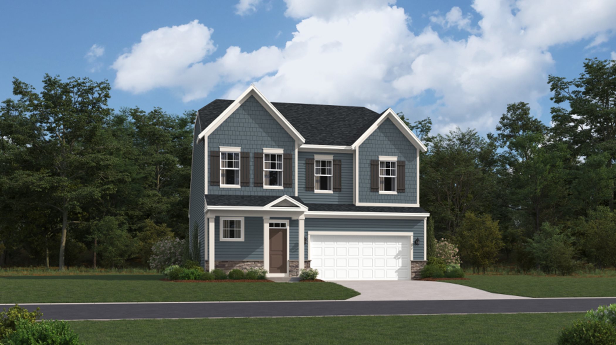 Laurel Exterior Rendering Cottage Stone