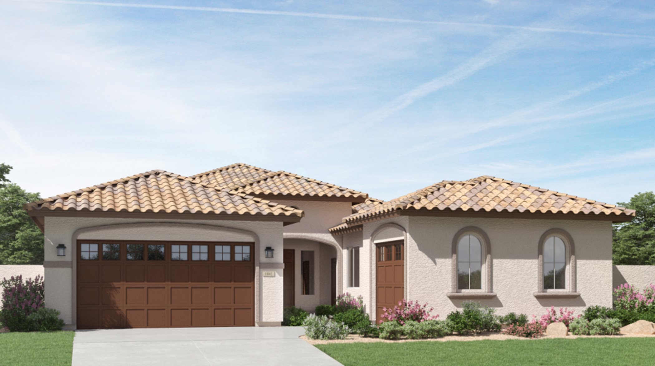 Spanish Colonial home exterior rendering