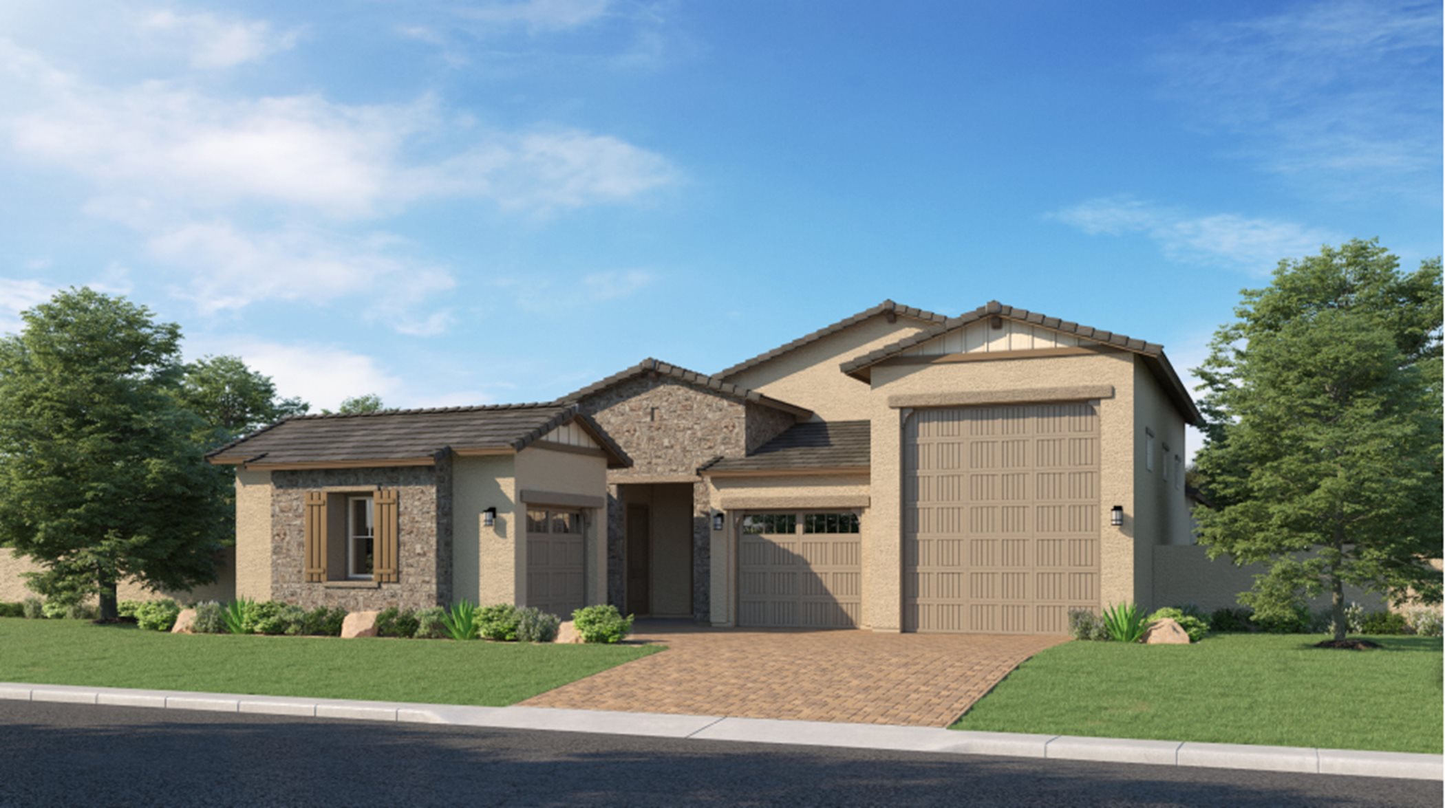 Western Territorial style home rendering