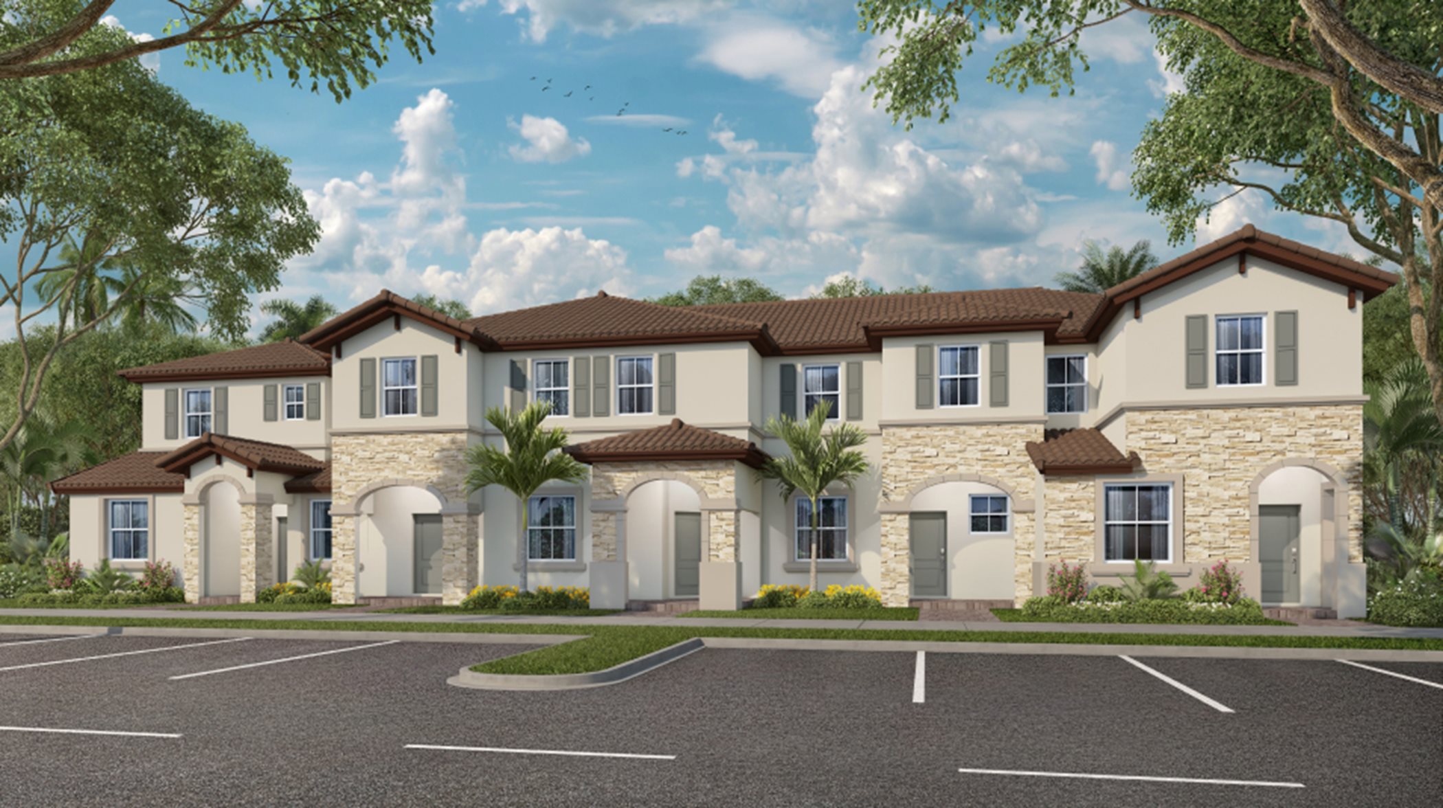 A front view of Townhomes